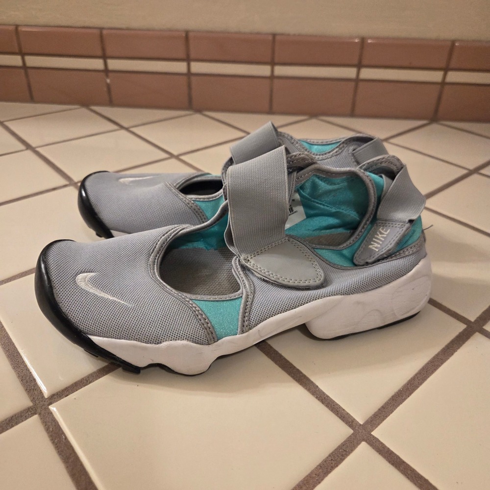 Nike Air Rift Mary Jane Grey Teal Split Toe Sneakers 5Y 322359-014
